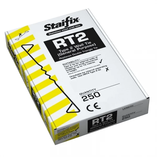 275mm Staifix RT2 Stainless Steel Wall Tie - Cavity (box of 250)