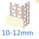 10mm Ivory PVC Corner Bead Rendering (10-12mm) - 2.5m Length