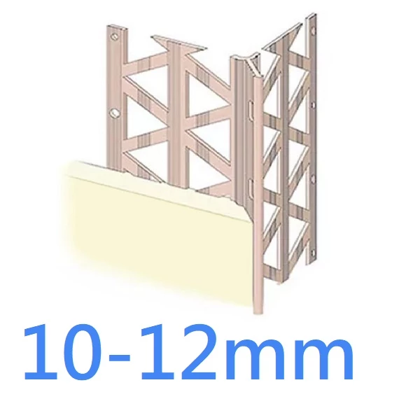 10mm White PVC Corner Bead Rendering (10-12mm) - 2.5m Length