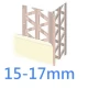 15mm White PVC Corner Bead Rendering (15-17mm) - 2.5m Length