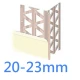 20mm White PVC Corner Bead Rendering (20-23mm) - 2.5m Length