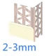 2mm White PVC Corner Bead Rendering (2-3mm) - 2.5m Length