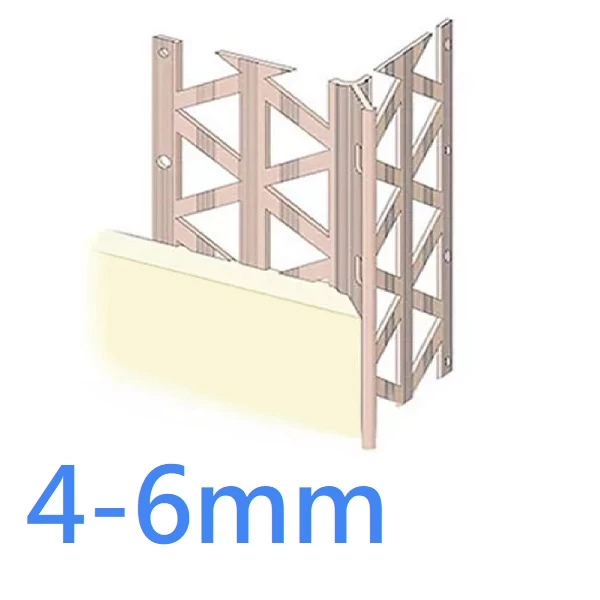 4mm White PVC Corner Bead Rendering (4-6mm) - 2.5m Length