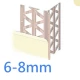 6mm Ivory PVC Corner Bead Rendering (6-8mm) - 2.5m Length