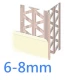 6mm White PVC Corner Bead Rendering (6-8mm) - 2.5m Length