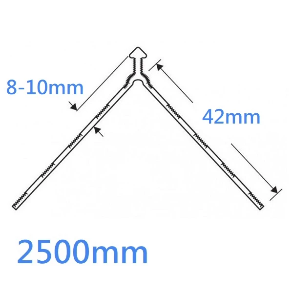 8mm Ivory PVC Corner Bead Rendering (8-10mm) - 2.5m Length