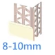 8mm White PVC Corner Bead Rendering (8-10mm) - 2.5m Length