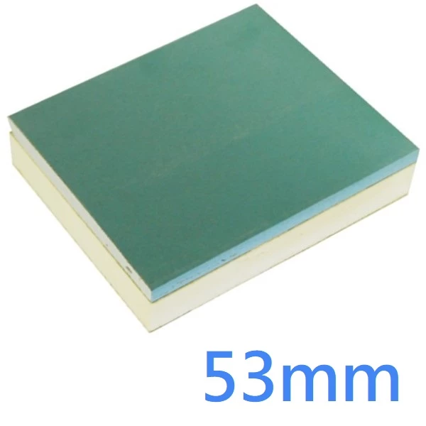 53mm British Gypsum Gyproc Thermaline PIR MR Insulated Plasterboard Moisture Resistant
