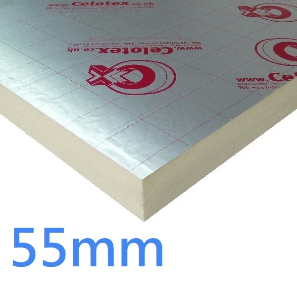 55mm Celotex CW4000 PIR Rigid Insulation for Partial Fill Cavity Walls - pack of 9 (CW4055)