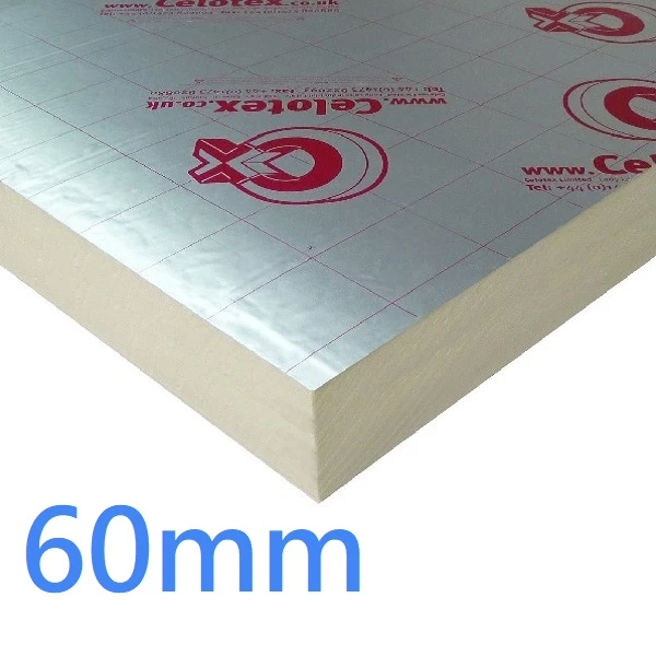60mm Celotex CW4000 PIR Rigid Insulation for Partial Fill Cavity Walls - pack of 10 (CW4060)