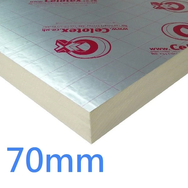 70mm Celotex CW4000 PIR Rigid Insulation for Partial Fill Cavity Walls - pack of 7