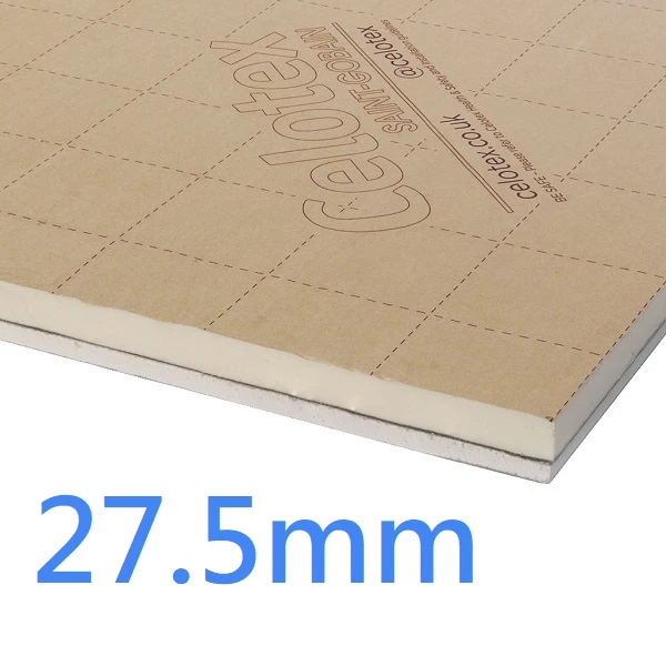 27.5mm Celotex PL4000 PIR Insulated Plasterboard Laminate (15mm PIR board bonded to 12.5mm Plasterboard) PL4015
