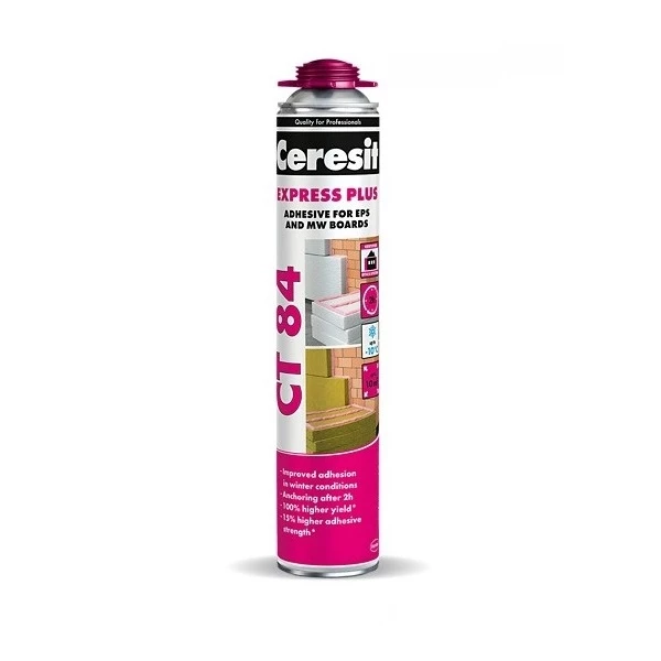 Ceresit CT84 Express PU Foam Adhesive - Indoor and Outdoor application - 750ml