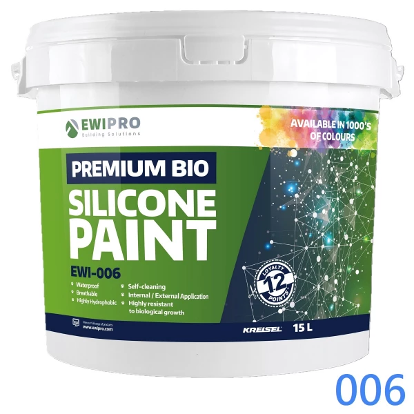 EWI-006 Silicone Paint Premium Bio 15l EWI Pro Masonry Silicone Paint