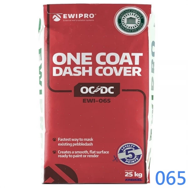 EWI-065 One Coat Dash Cover OCDC For covering over Pebbledash from 5mm up to 50mm thick