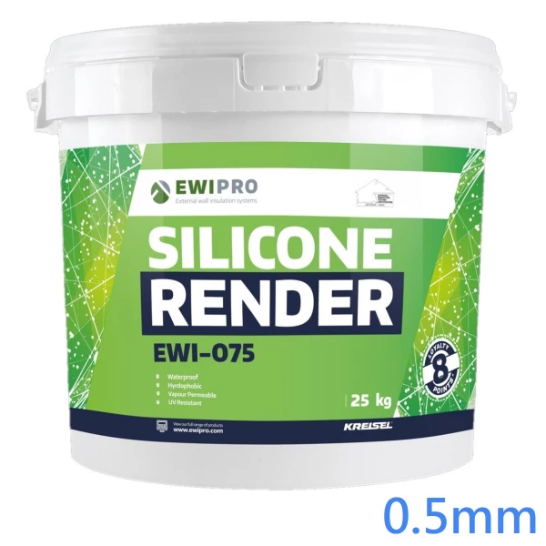 EWI-075 Silicone Render EWI Pro ǀ 0.5mm grain Thin Coat Decorative Plaster 25kg
