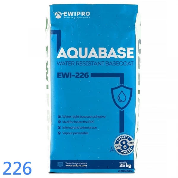 EWI-226 Waterproof Basecoat Adhesive Aquabase 25kg EWI Pro EPS External Wall Insulation systems