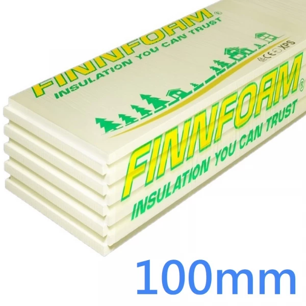 100mm XPS Insulation Sheets Finnfoam Extruded Polystyrene 1200mm x 600mm - 0.72m2