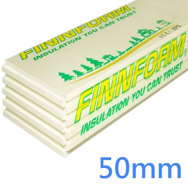 50mm XPS Insulation Sheets Finnfoam Extruded Polystyrene 1200mm x 600mm - 0.72m2