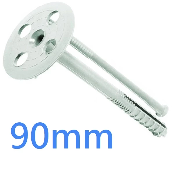 90mm Insulation Panel Fixings - Plastic Pin Hammer Fixing - pack of 200