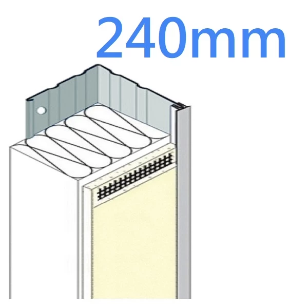 240mm Heavy Duty Stop Profile with PVC Drip Bead - Stainless Steel - 2.5m length