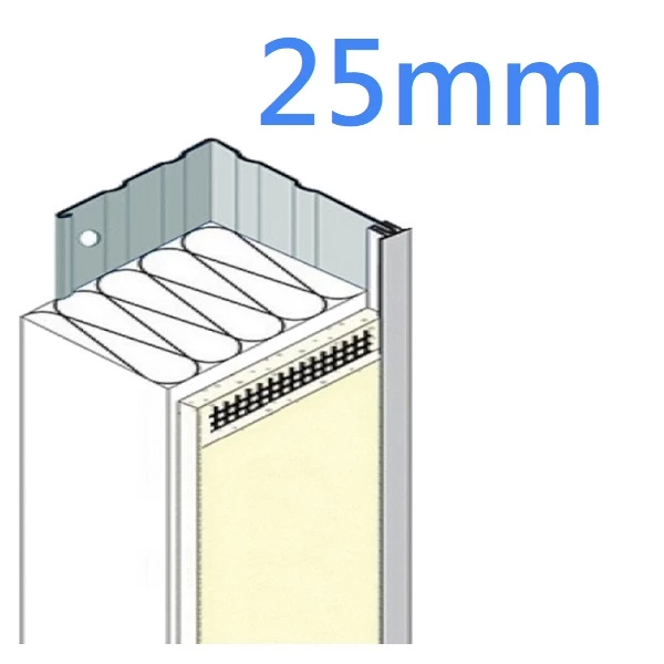 25mm Heavy Duty Stop Profile with PVC Drip Bead - Stainless Steel - 2.5m length