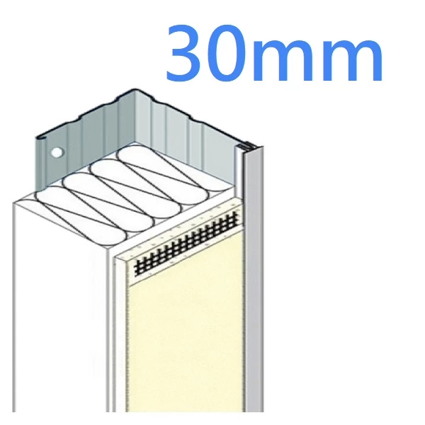 30mm Heavy Duty Stop Profile with PVC Drip Bead - Stainless Steel - 2.5m length