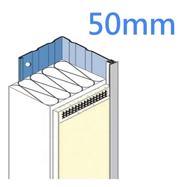 50mm Heavy Duty Stop Profile with PVC Drip Bead - Galvanised Steel - 2.5m length