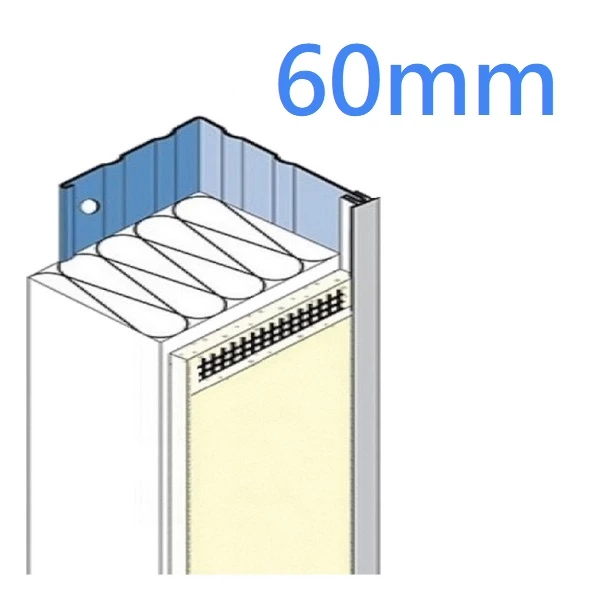 60mm Heavy Duty Stop Profile with PVC Drip Bead - Galvanised Steel - 2.5m length