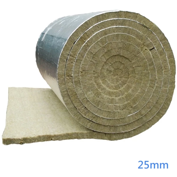 25mm Foil Faced 60kg Mineral Wool Roll Class A1 (20m² roll)