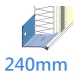 240mm Heavy Duty Base Profile with PVC Drip Bead - Galvanised Steel - 2.5m length
