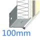 100mm Heavy Duty Base Profile with PVC Drip Bead - Stainless Steel - 2.5m length