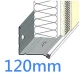 120mm Heavy Duty Base Profile with PVC Drip Bead - Stainless Steel - 2.5m length