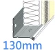 130mm Heavy Duty Base Profile with PVC Drip Bead - Stainless Steel - 2.5m length