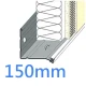 150mm Heavy Duty Base Profile with PVC Drip Bead - Stainless Steel - 2.5m length