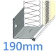 190mm Heavy Duty Base Profile with PVC Drip Bead - Stainless Steel - 2.5m length