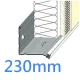 230mm Heavy Duty Base Profile with PVC Drip Bead - Stainless Steel - 2.5m length
