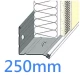 250mm Heavy Duty Base Profile with PVC Drip Bead - Stainless Steel - 2.5m length