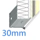 30mm Heavy Duty Base Profile with PVC Drip Bead - Stainless Steel - 2.5m length