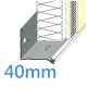 40mm Heavy Duty Base Profile with PVC Drip Bead - Stainless Steel - 2.5m length