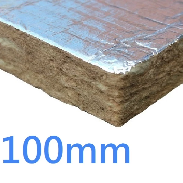 100mm FOIL FACED RS100 Knauf Rock Mineral Wool Building Slab - 100kg density
