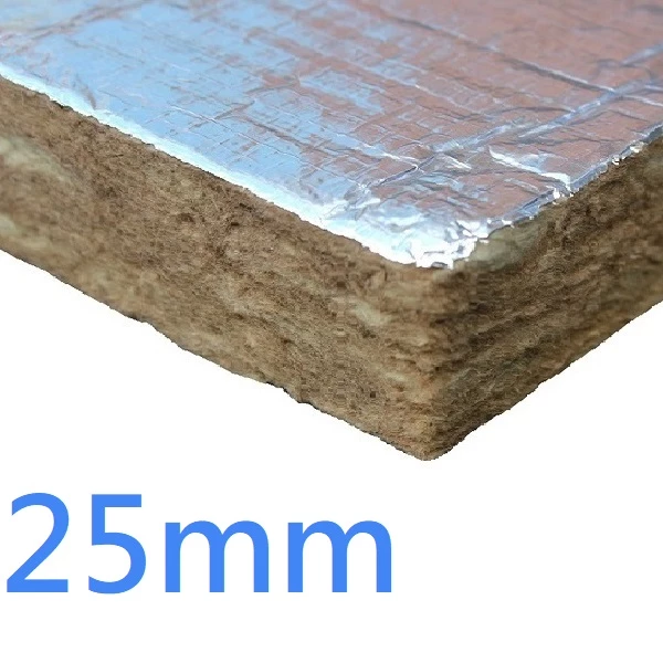 25mm FOIL FACED RS100 Knauf Rock Mineral Wool Building Slab - 100kg density
