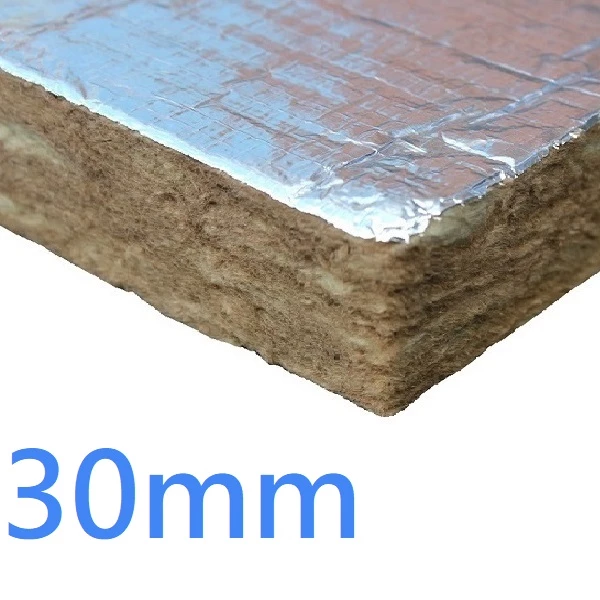 30mm FOIL FACED RS100 Knauf Rock Mineral Wool Building Slab - 100kg density
