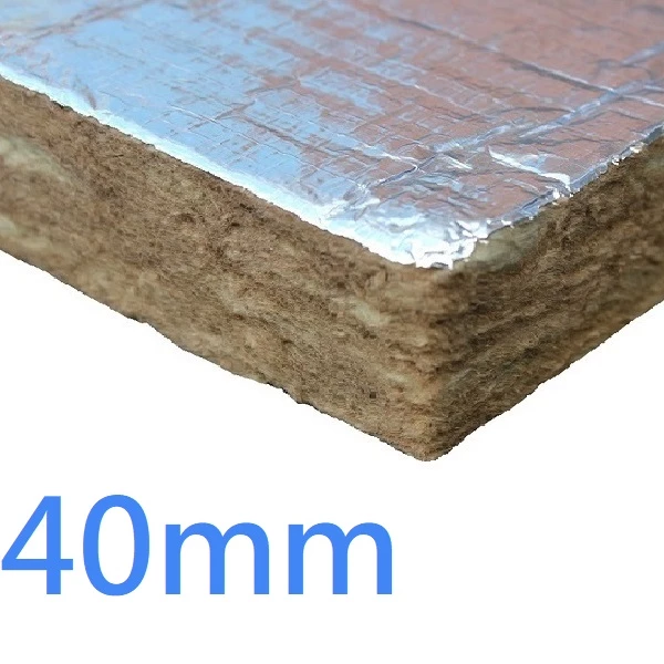 40mm FOIL FACED RS100 Knauf Rock Mineral Wool Building Slab - 100kg density