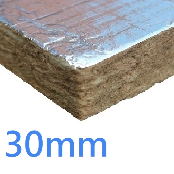 30mm FOIL FACED BOTH SIDES RS100 Knauf Rock Mineral Wool Building Slab - 100kg density