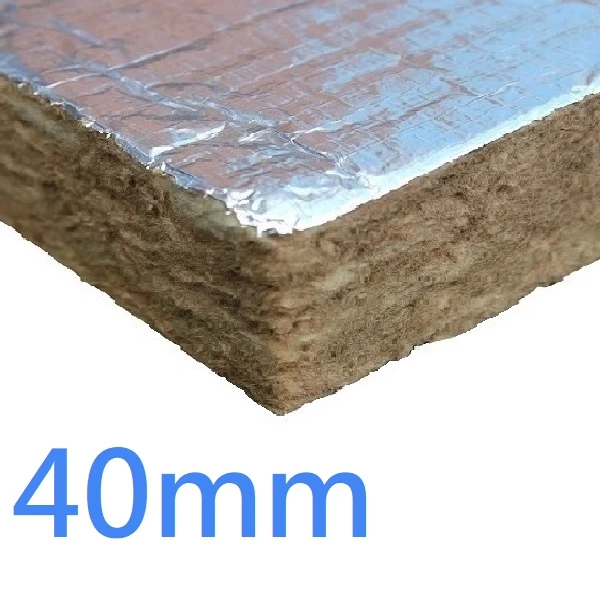 40mm FOIL FACED BOTH SIDES RS100 Knauf Rock Mineral Wool Building Slab -100kg density