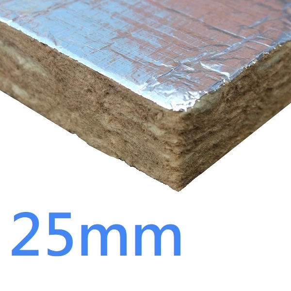 25mm FOIL FACED RS45 Knauf Rock Mineral Wool Building Slab - 45kg density