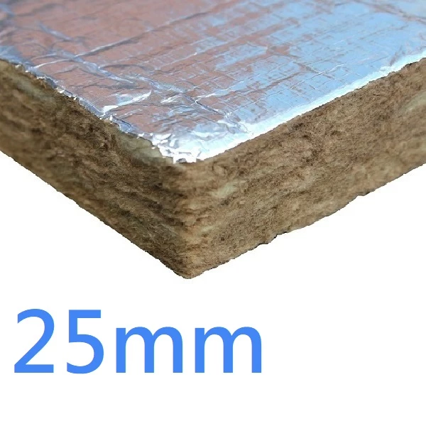 25mm FOIL FACED BOTH SIDES RS45 Knauf Rock Mineral Wool Building Slab - 45kg density