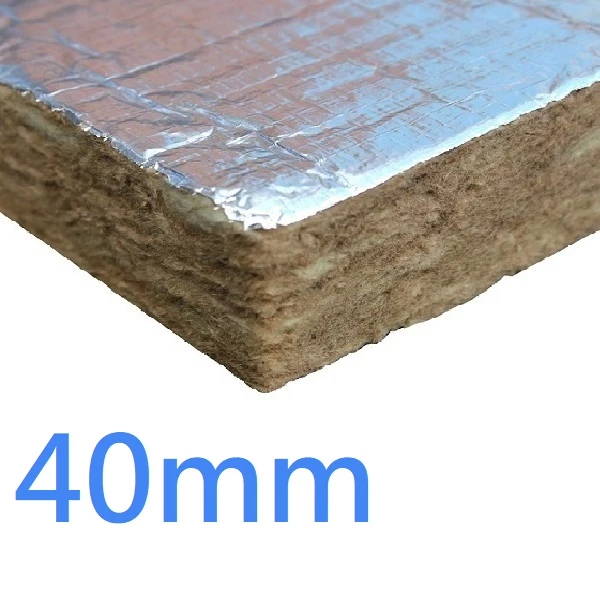 40mm FOIL FACED BOTH SIDES RS45 Knauf Rock Mineral Wool Building Slab - 45kg density
