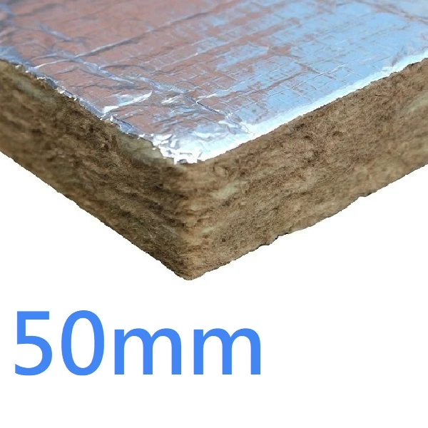 50mm FOIL FACED BOTH SIDES RS45 Knauf Rock Mineral Wool Building Slab - 45kg density